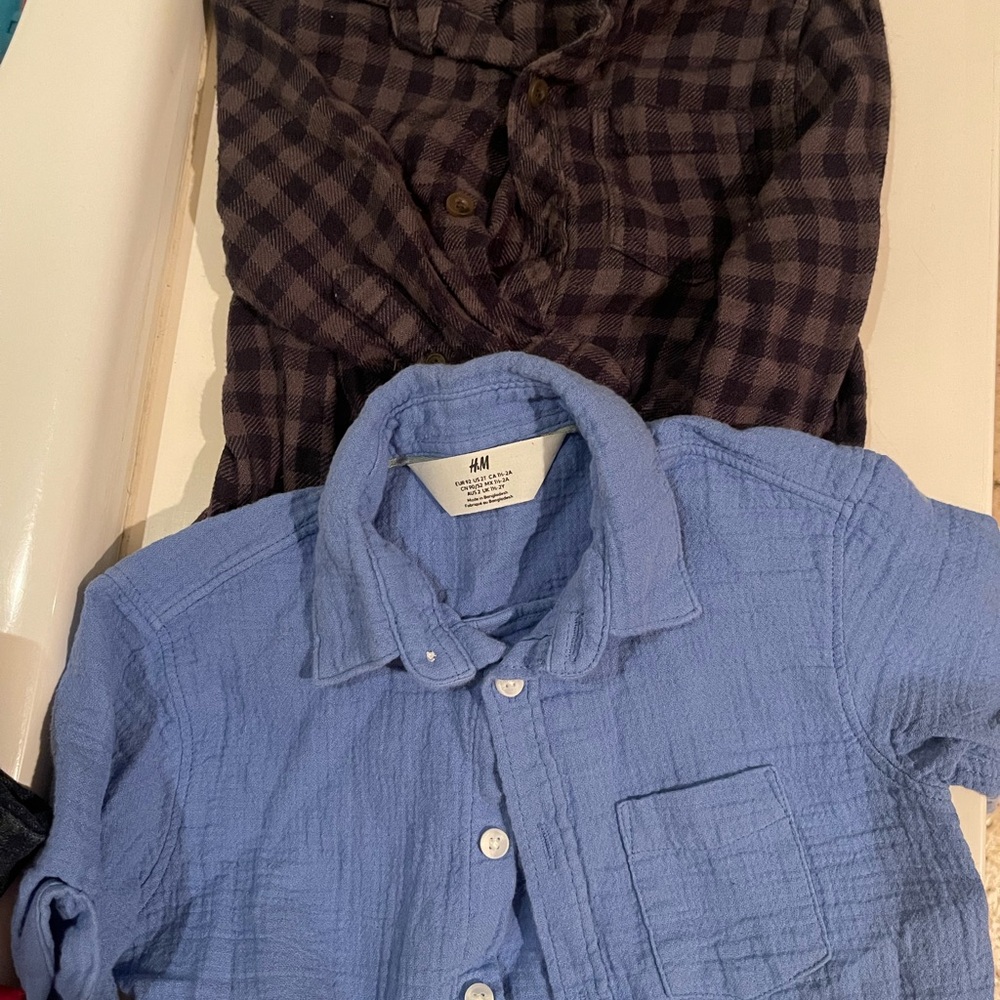 H&M Blue and Black Plaid Shirts
